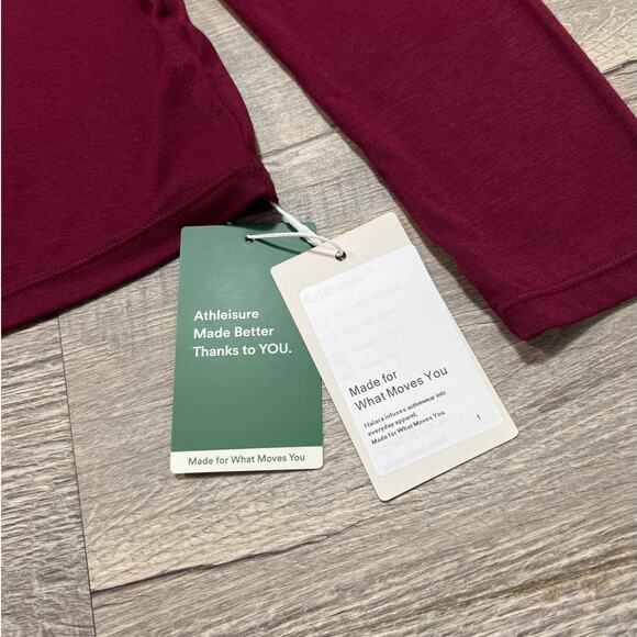 NWT Halara Softlyzero Long Sleeve Henley Top Size Large Red Maroon Scoop U Neck - Picture 4 of 10